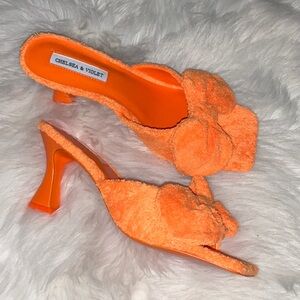 Chelsea & Violet Women's Orange Heeled Sandals